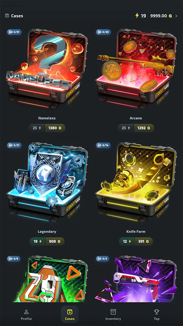 Case opening in the Standoff 2 simulator